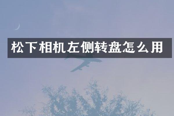 相机左侧转盘怎么用