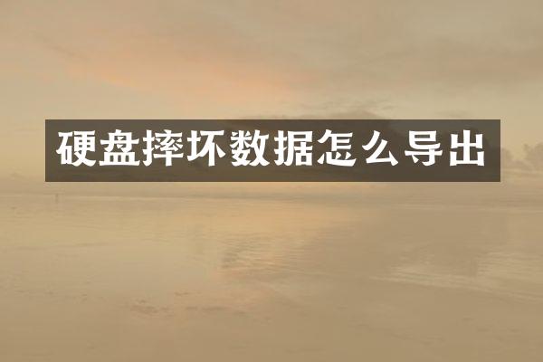 硬盘摔坏数据怎么导出