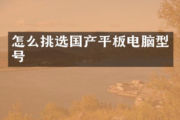 怎么挑选国产平板电脑型号