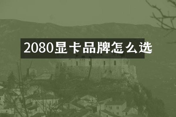 2080显卡品牌怎么选