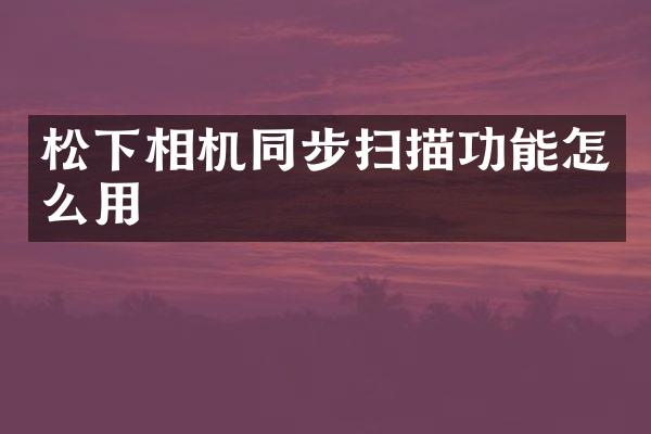 相机同步扫描功能怎么用
