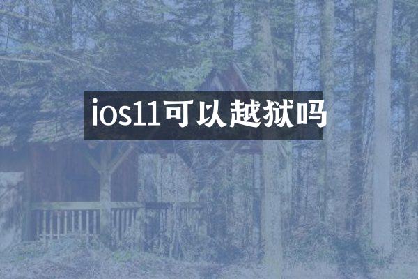 ios11可以越狱吗