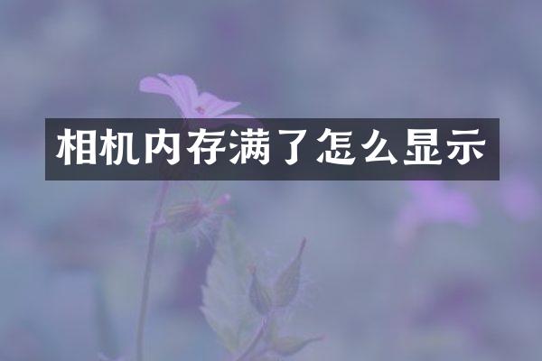 相机内存满了怎么显示