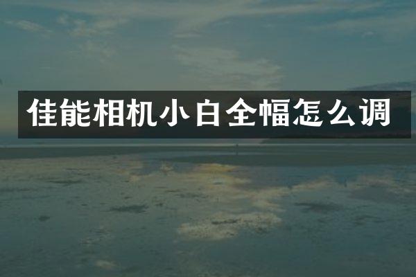 佳能相机小白全幅怎么调