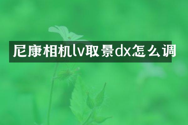 尼康相机lv取景dx怎么调