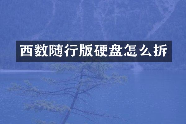 西数随行版硬盘怎么拆