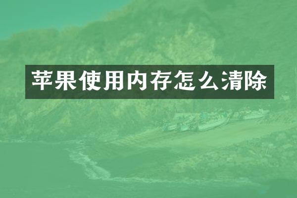 苹果使用内存怎么清除