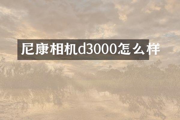 尼康相机d3000怎么样
