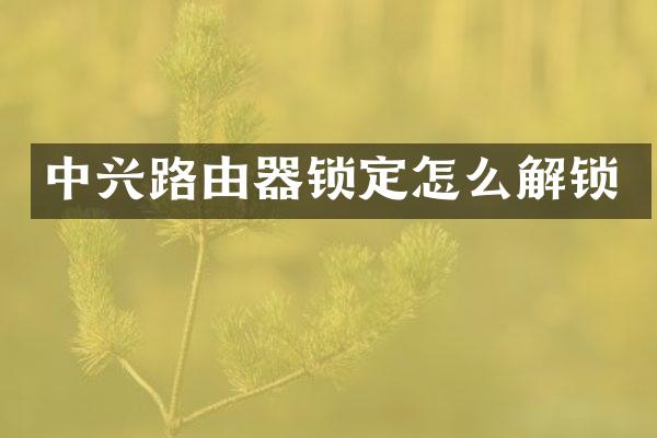中兴路由器锁定怎么解锁