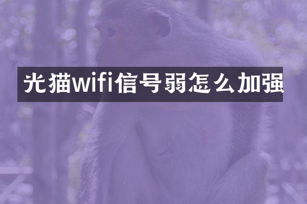 光猫wifi信号弱怎么加强