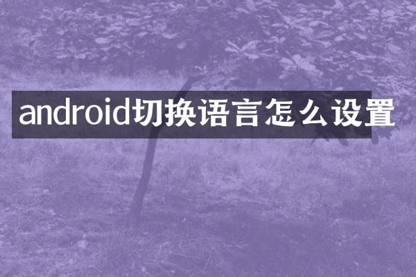 android切换语言怎么设置