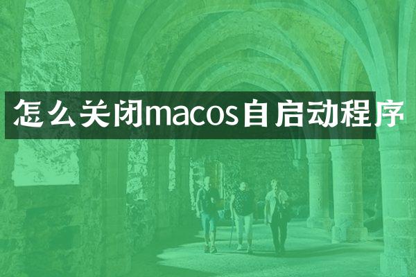 怎么关闭macos自启动程序