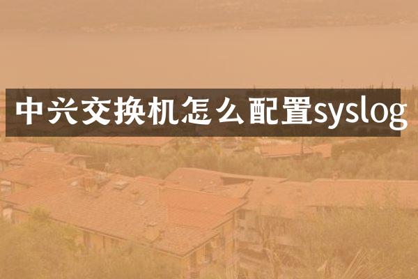 中兴交换机怎么配置syslog