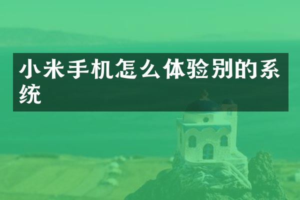 小米手机怎么体验别的系统