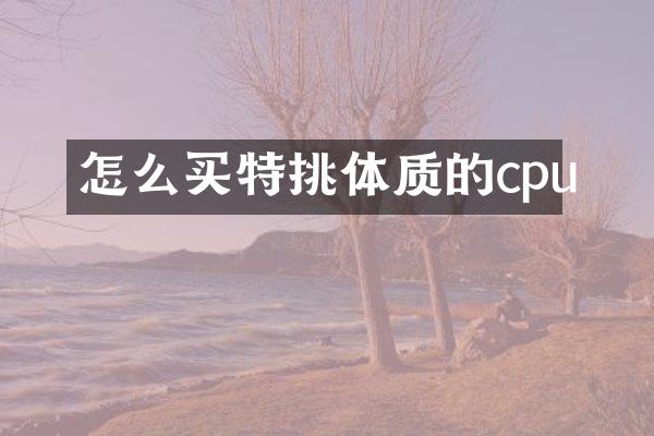怎么买特挑体质的cpu