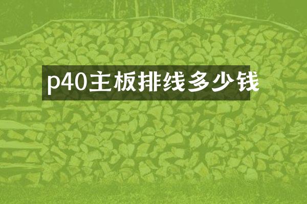 p40主板排线多少钱