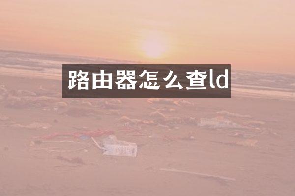 路由器怎么查ld
