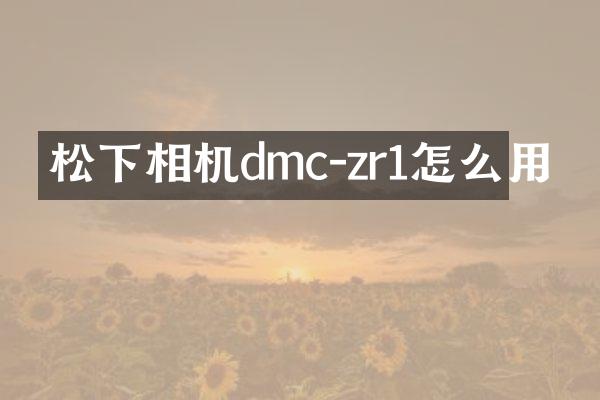 相机dmc-zr1怎么用