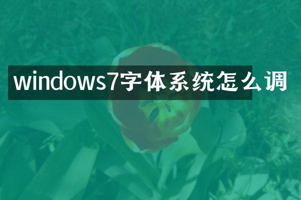 windows7字体系统怎么调