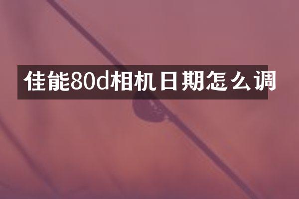 佳能80d相机日期怎么调