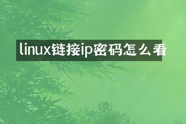 linux链接ip密码怎么看