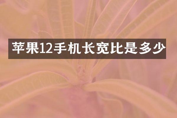 苹果12手机长宽比是多少