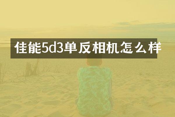 佳能5d3单反相机怎么样