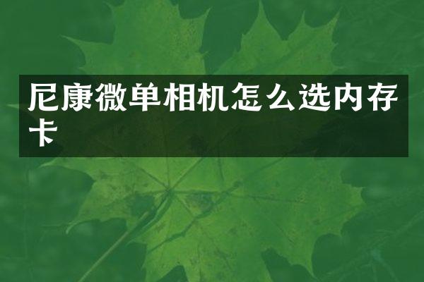 尼康微单相机怎么选内存卡