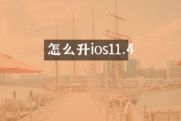 怎么升ios11.4