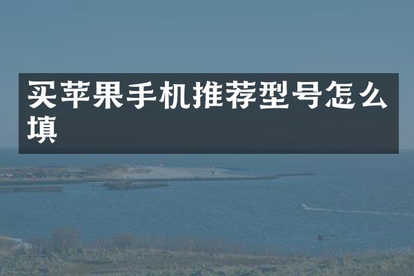 买苹果手机推荐型号怎么填