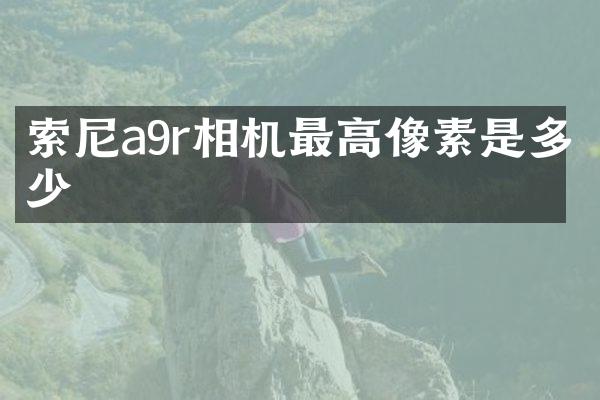 索尼a9r相机最高像素是多少