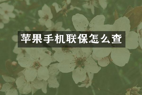 苹果手机联保怎么查