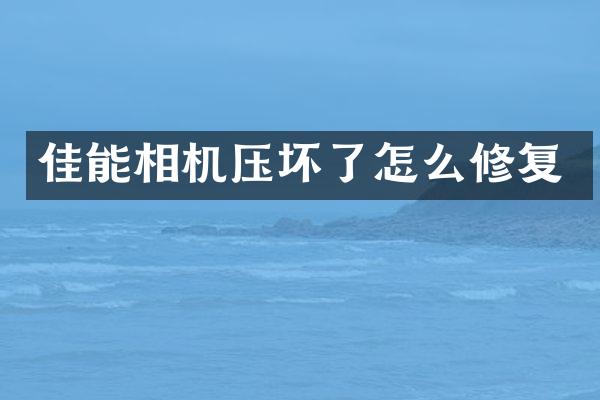 佳能相机压坏了怎么修复