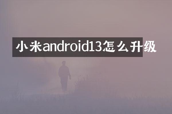 小米android13怎么升级