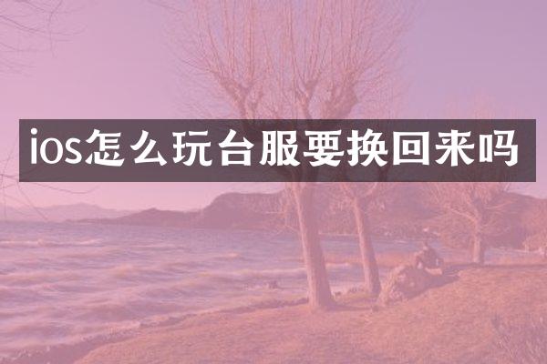 ios怎么玩台服要换回来吗