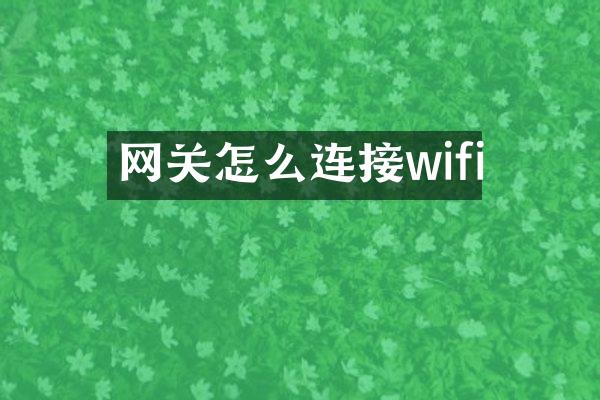 网关怎么连接wifi