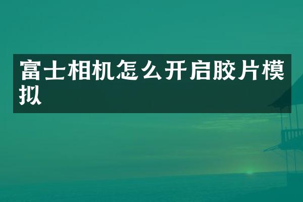 富士相机怎么开启胶片模拟