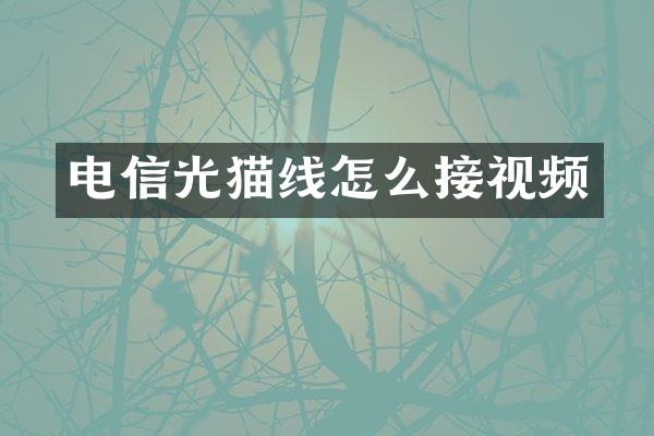 电信光猫线怎么接视频