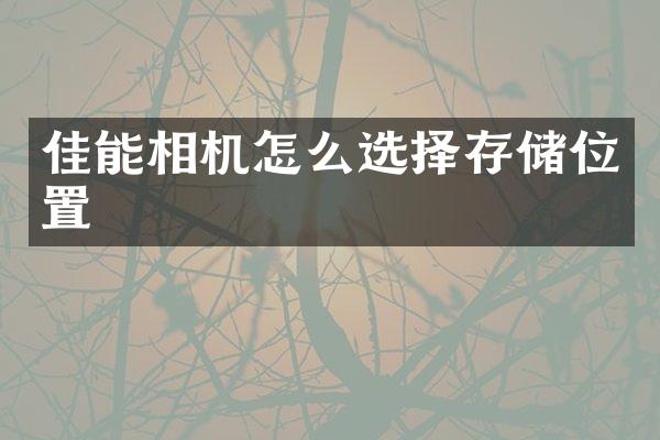 佳能相机怎么选择存储位置