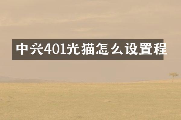 中兴401光猫怎么设置程