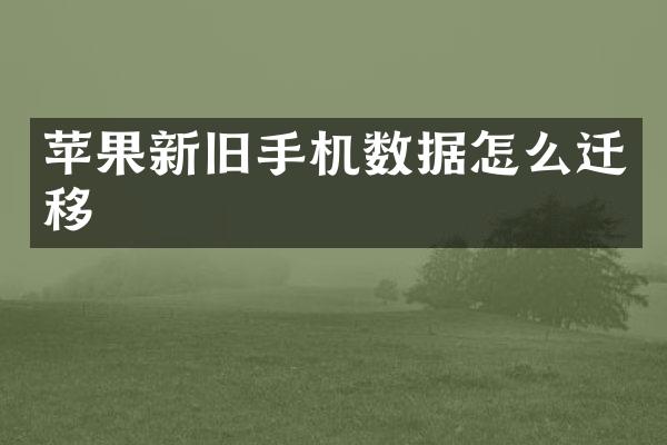 苹果新旧手机数据怎么迁移