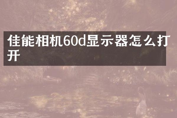 佳能相机60d显示器怎么打开