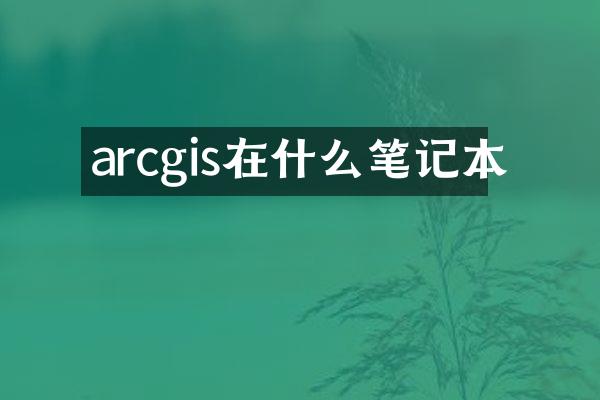 arcgis在什么笔记本
