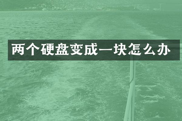 两个硬盘变成一块怎么办