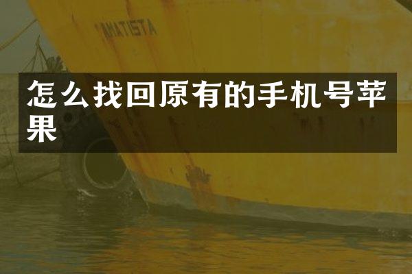 怎么找回原有的手机号苹果