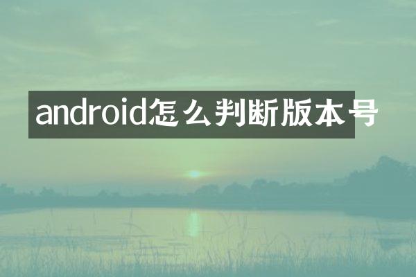 android怎么判断版本号