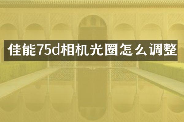佳能75d相机光圈怎么调整