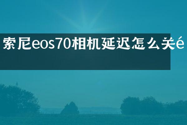 索尼eos70相机延迟怎么关闭