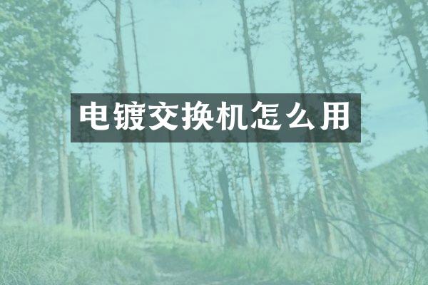 电镀交换机怎么用