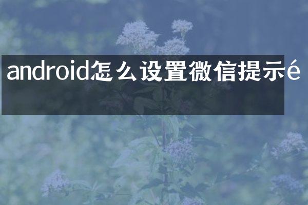 android怎么设置微信提示音